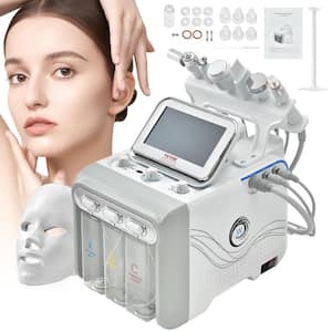 7 in. 1 Hydrogen Oxygen Facial Machine Hydro Facial Cleansing Machine with 7 in. LCD Screen, 6 Skincare Probes for Spa