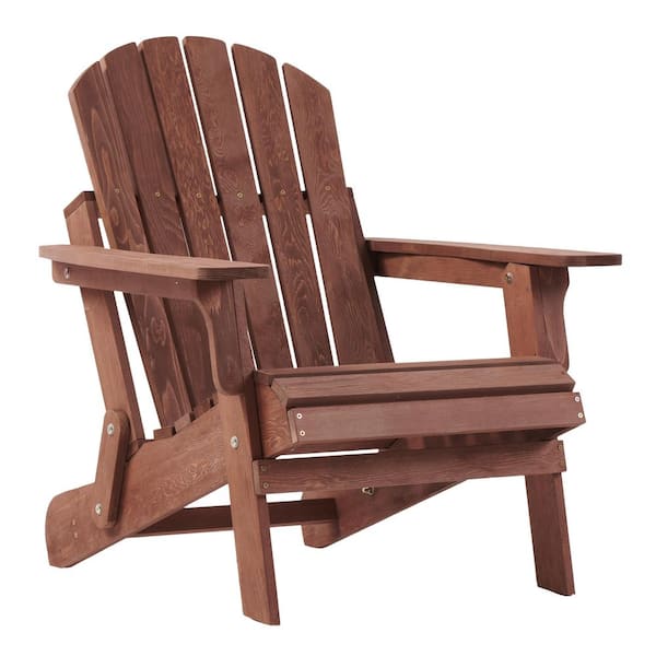 7 sq. ft. Coffee Oversize Outdoor Folding Wood Adirondack Chair