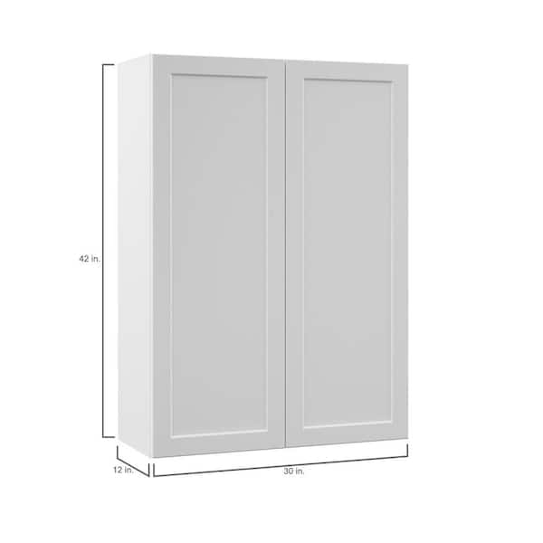 Hampton Bay Designer Series Melvern Assembled 36x30x12 in. Wall Open Shelf Kitchen Cabinet in White