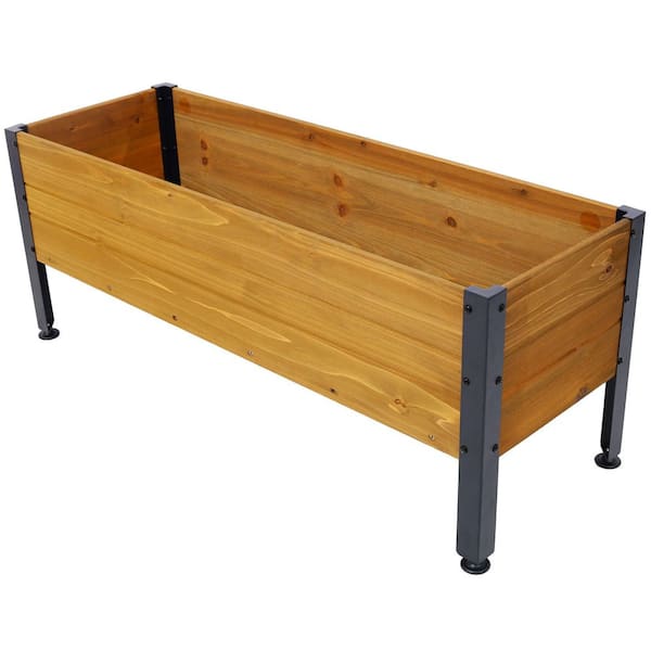 Ami 37 in. L x 12.75 in. W x 14.75 in. H Wood Raised Garden Bed