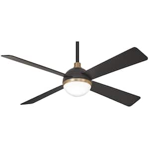 Orb 54 in. Integrated LED Indoor Brushed Carbon Ceiling Fan with Light with Remote Control