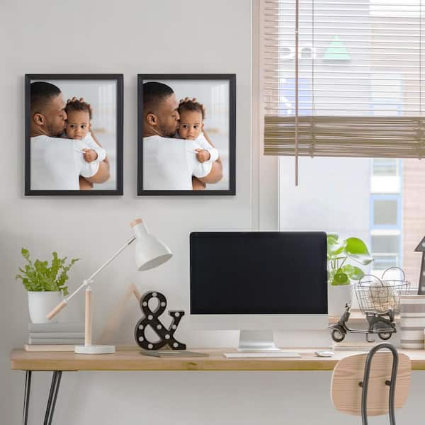 Grooved 11 in. x 14 in. Black Picture Frame (Set of 2)