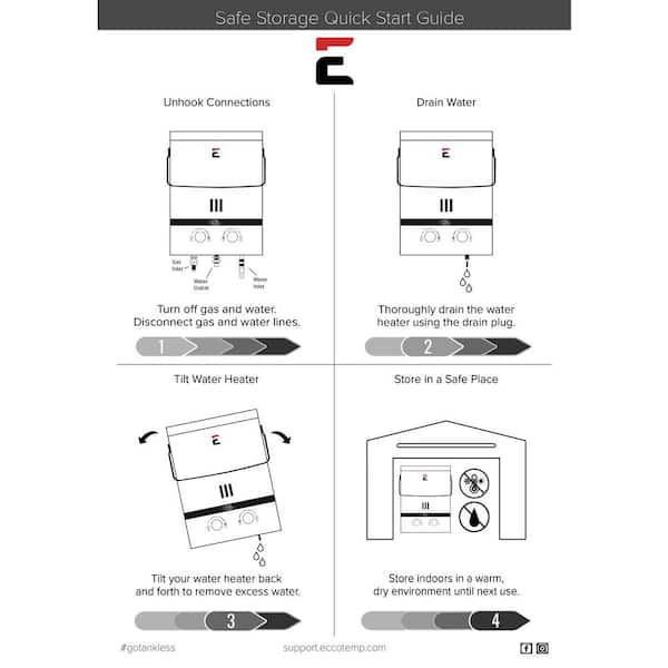 Eccotemp Luxe 1.85 GPM 52000 BTU Outdoor Portable Gas Tankless Water Heater  with LED Display EL7 - The Home Depot