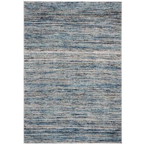 Galaxy Blue/Gray 8 ft. x 10 ft. Striped Abstract Area Rug
