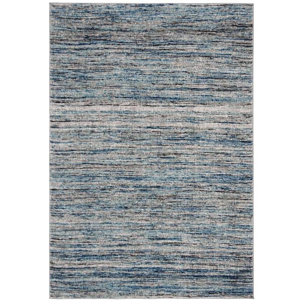 SAFAVIEH Galaxy Blue/Gray 8 ft. x 10 ft. Striped Abstract Area Rug