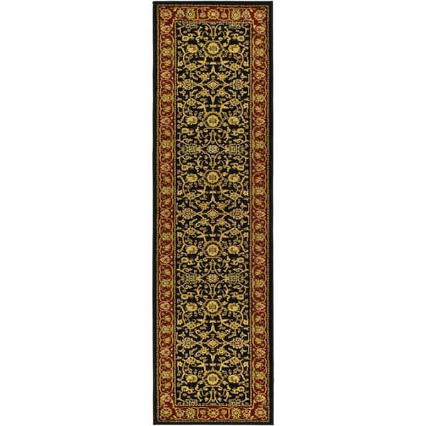SAFAVIEH Lyndhurst Black/Red 2 ft. x 8 ft. Border Runner Rug