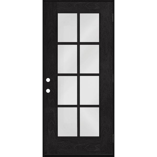 Steves & Sons Regency 36 in. x 80 in. Full 8-Lite Left Hand/Outswing Clear Glass Onyx Stained Fiberglass Prehung Front Door