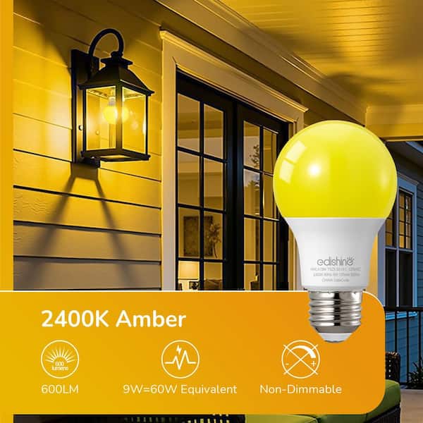 EDISHINE 60-Watt Equivalent A19 Outdoor E26 Medium Bug Light