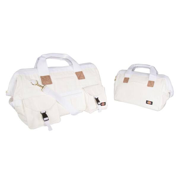 Dickies 12 in. Soft Sided Construction Work Tool Bag Combo Pack in White (2-Pack)