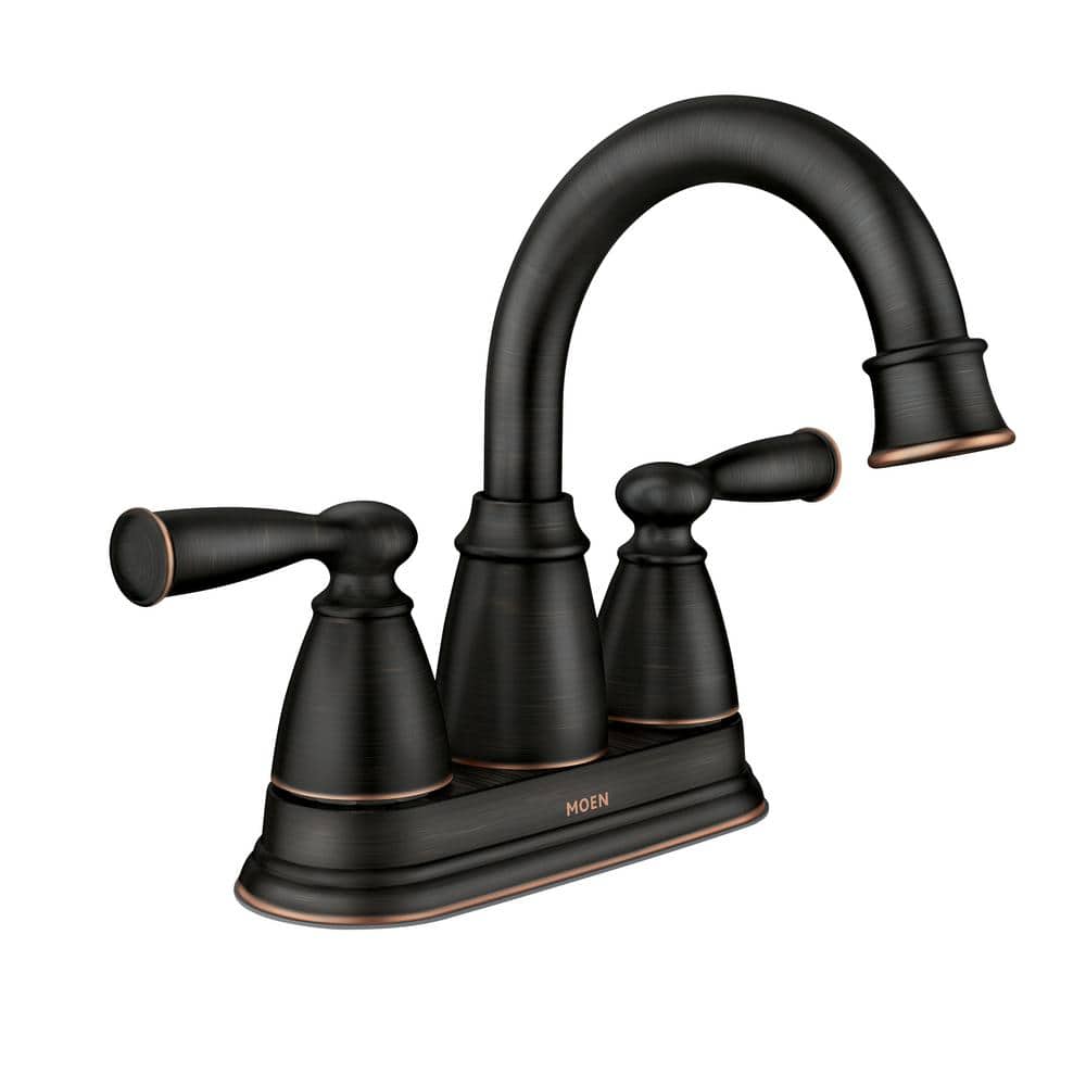 MOEN Banbury 4 in. Centerset Double Handle Bathroom Faucet in 