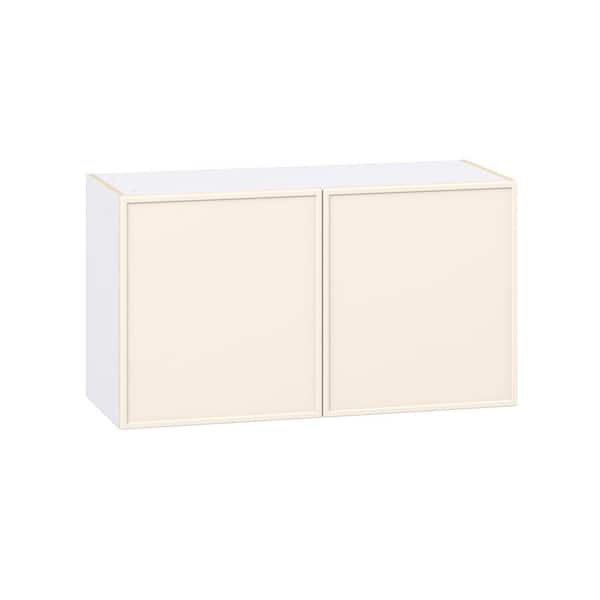 J COLLECTION Fairview 36 in. W x 14 in. D x 20 in. H Assembled Slim Shaker Wall Bridge Kitchen Cabinet in Washed Linen