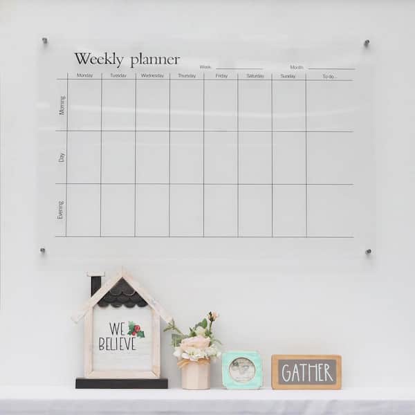 PARISLOFT Farmhouse Whtie To Do List Dry Erase Board Daily Planner UH445 -  The Home Depot