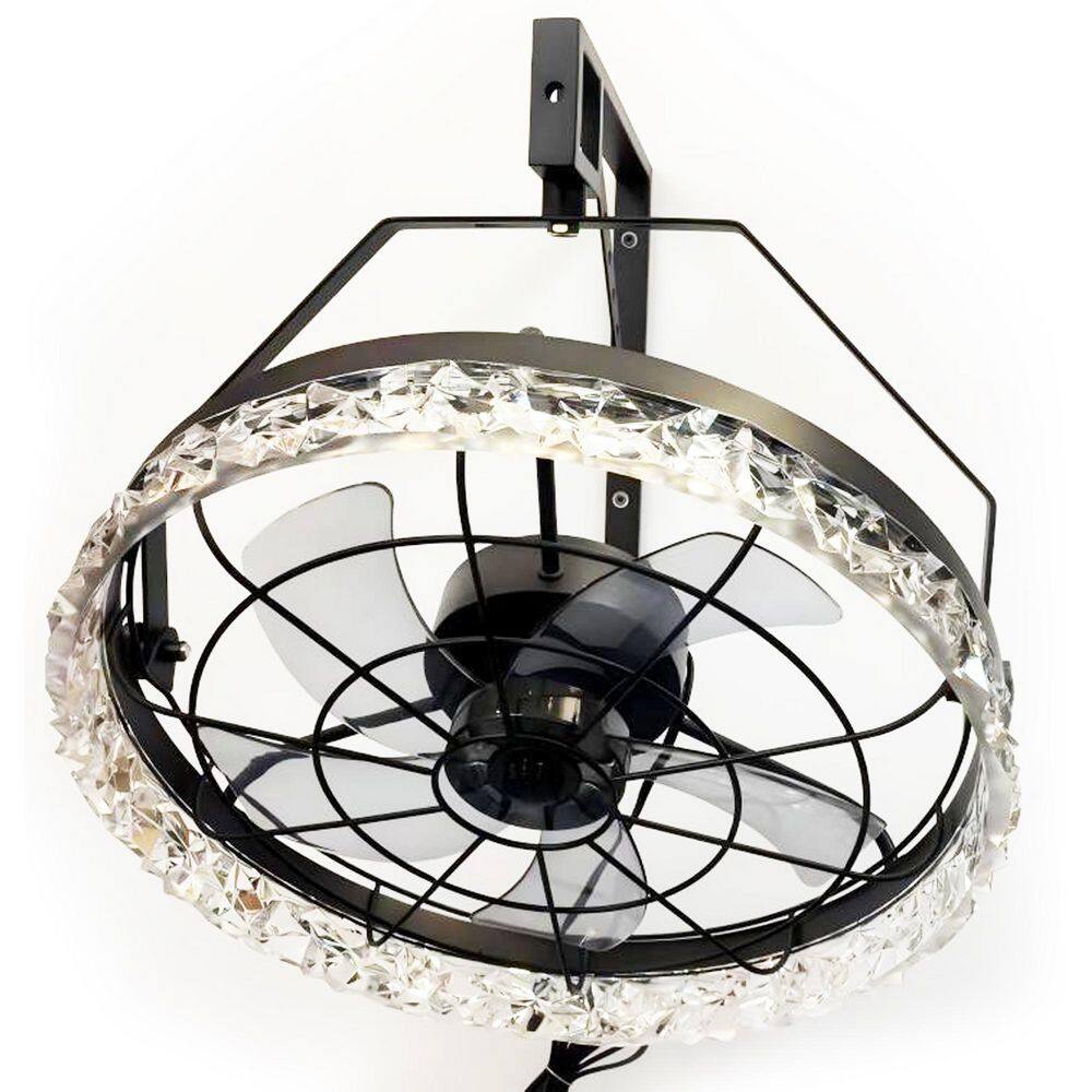 20 in. 5-Blade Black LED Caged Flush Mount Ceiling Fan, Modern Ceiling Fan with Remote for Bedroom Kitchen Porch price history on PriceWatchPro