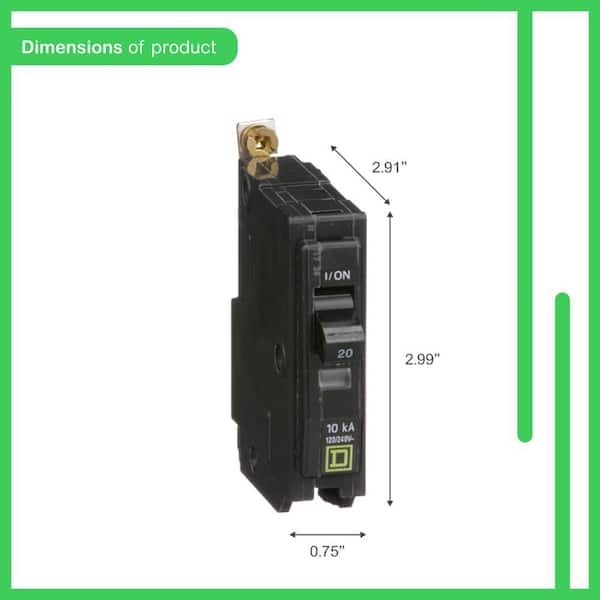 Square D QO 20-Amp Single-Pole Bolt-On Circuit Breaker (QOB120