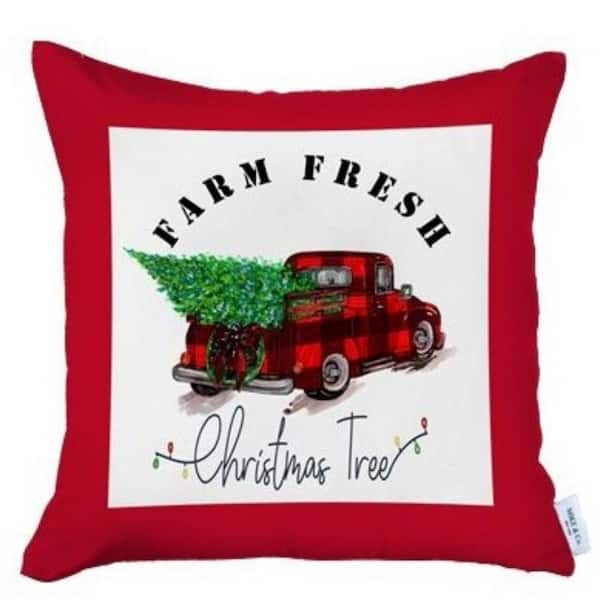 Christmas Tree Truck Lumbar Pillow