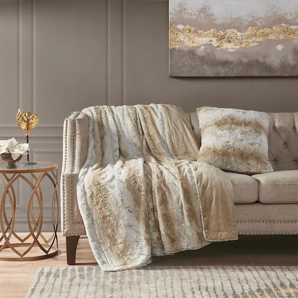 Madison Park Marselle Sand 20 in. x 20 in. Throw Pillow