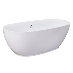 Aqua Eden 67 in. x 30 in. Acrylic Freestanding Soaking Bathtub in White