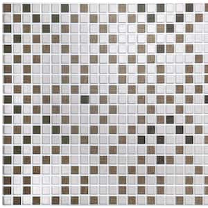 3D Falkirk Retro 10/1000 in. x 38 in. x 19 in. Off White Brown Grey Black Faux Distressed Squares PVC Wall Panel