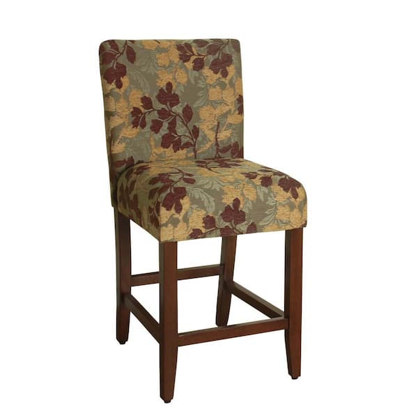Homepop Sage Leaf Upholstery 24 in. Counter Height Barstool