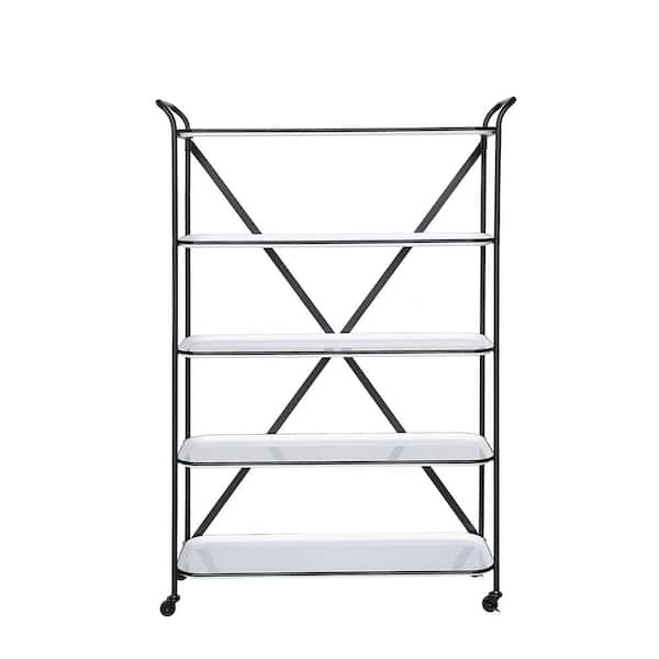 Storied Home White Metal 5Tier Shelf DA9589 The Home Depot