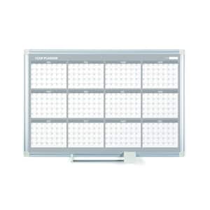 12-Month Year Planner, 36 in. x 24 in., Aluminum Frame