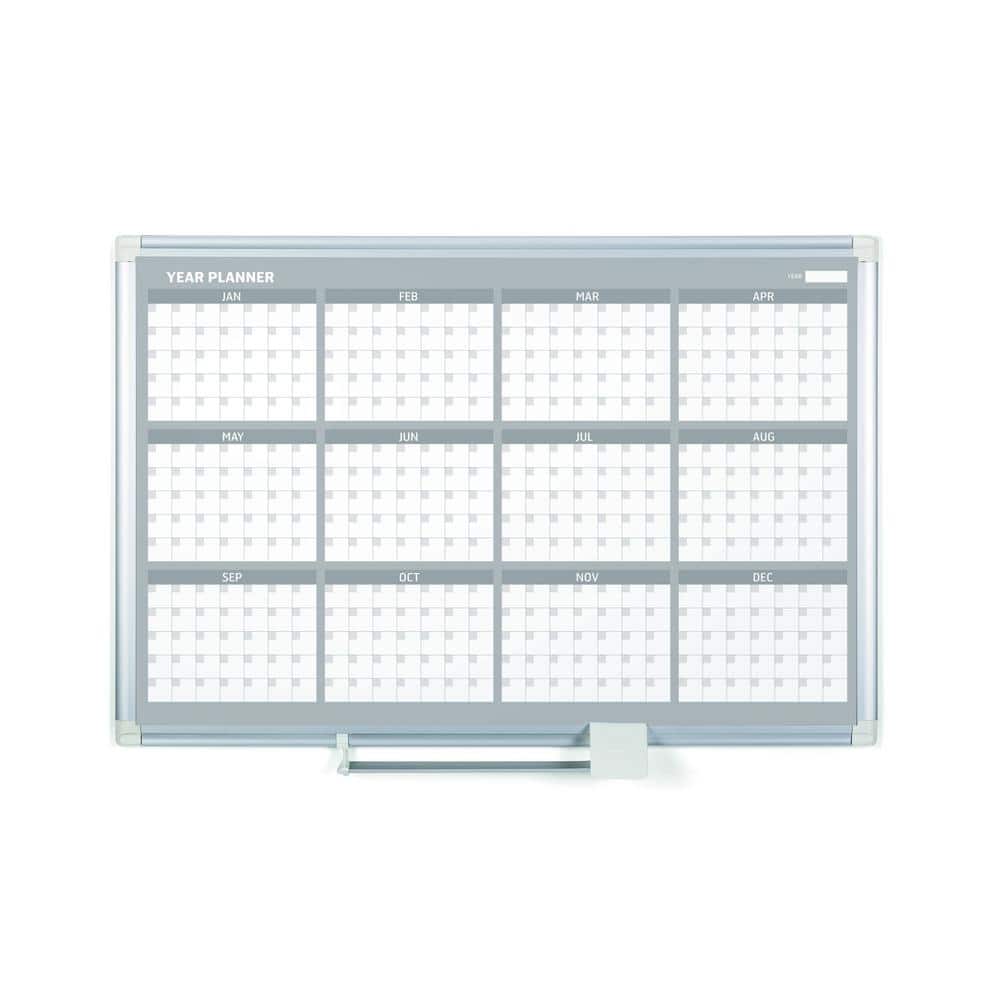 MasterVision White Magnetic Dry-Erase 12-Month Planning Board -  GA05106830
