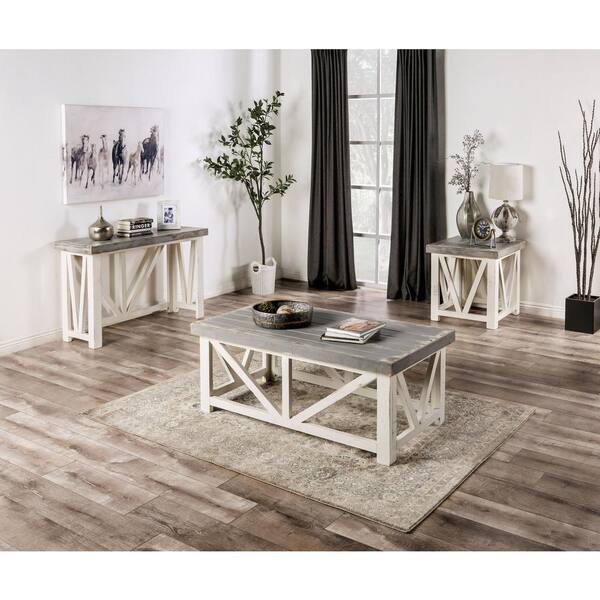 Furniture Of America Bete 2 Piece, Ivory Coffee Table Set