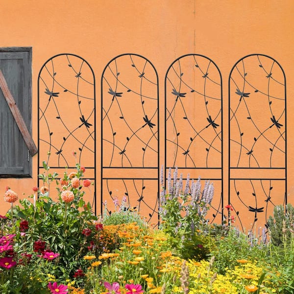 Unbranded 4-Pack Metal Garden Trellis 86.7 in x 19.7 in Rust-Resistant Trellis for Climbing Plants, Outdoor Planters