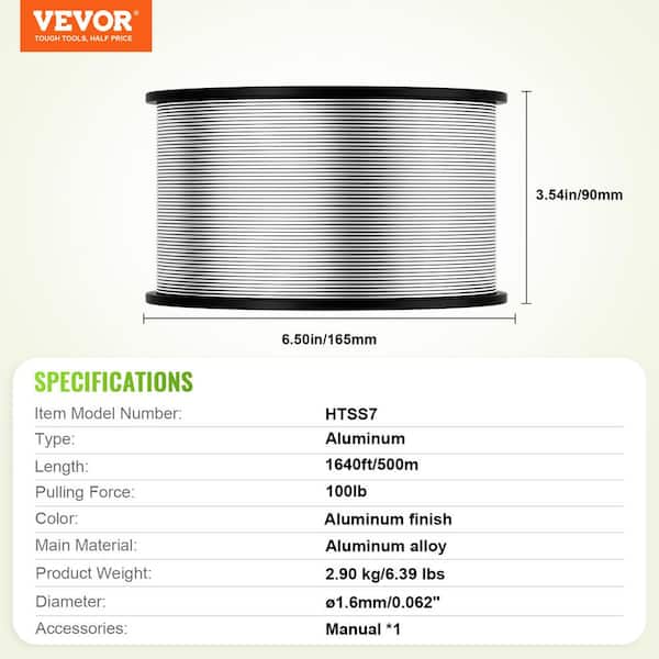VEVOR 16 Gauge Aluminum Wire for Electric Fencing, 1640 ft. 500 M Electric Fence Wire, Portable Fencing Wire, Aluminum Alloy