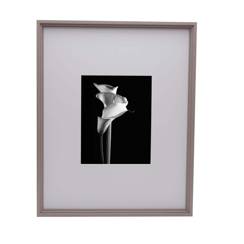 17 x 21 in. Matted Gray MDF Picture Frame, Fits 8 x 10 in. Photo with Mat