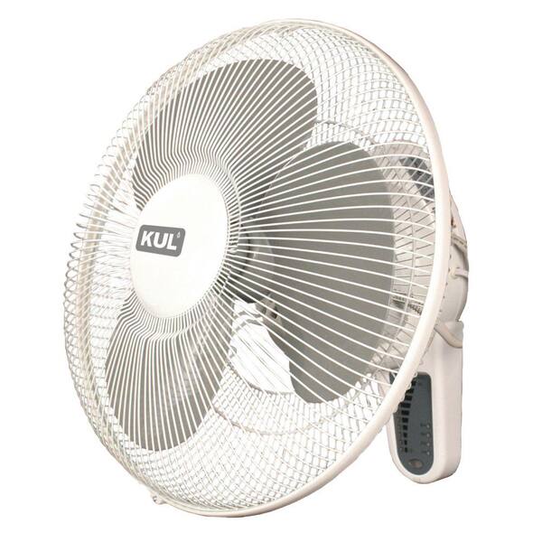 KUL 16 in. Dia, 17.24 in. Indoor White Wall/ Ceiling Fan Includes ...