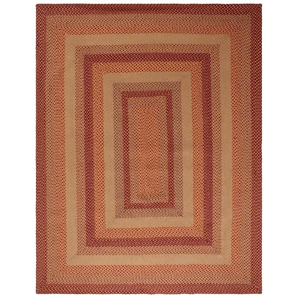 SAFAVIEH Braided Yellow Red 8 ft. x 10 ft. Striped Border Area Rug