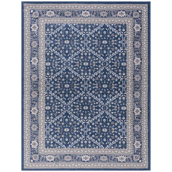 Madison Oriental Navy 5 ft. x 7 ft. Indoor Area Rug
