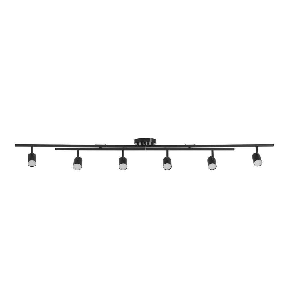Globe Electric 5.35 ft. 6Light Matte Black Integrated LED Flexible Track Lighting Kit with