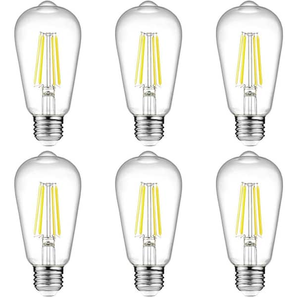 60-Watt Equivalent A15 Vintage LED Edison Bulbs E26 4000K High Brightness Daylight White (6-Pack)