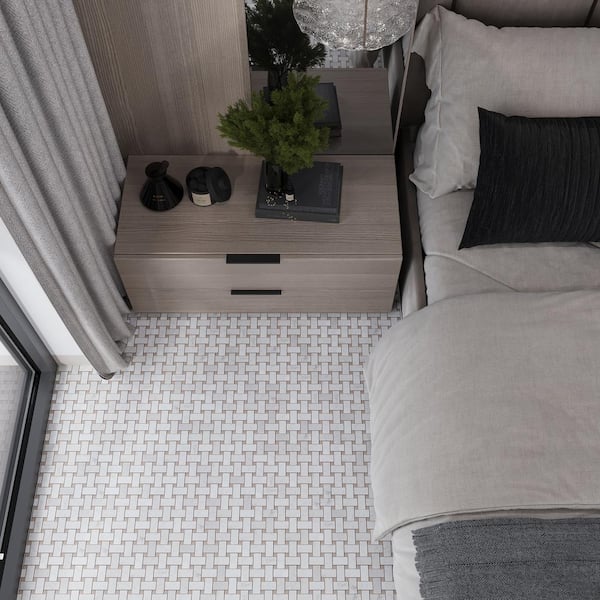 Apollo Tile Heritage Gray 12-in x 12-in Polished Natural Stone Marble Chevron Floor and Wall Tile (5-sq. ft/ Carton)