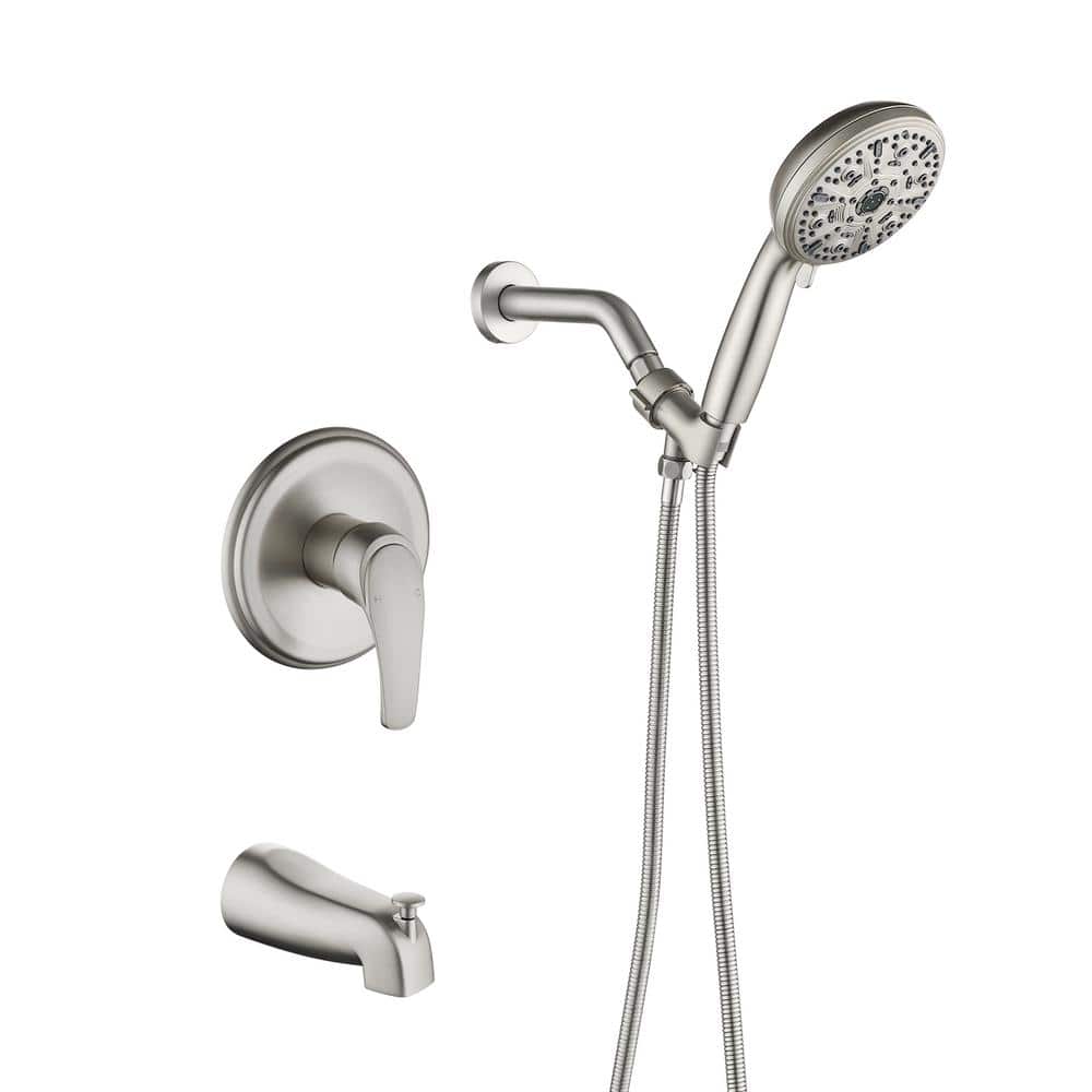 Nestfair Modern 1Spray Wall Bar Shower Kit with Hand Shower in Brushed