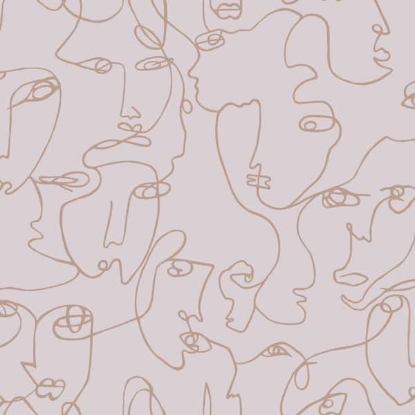 Walls Republic 57 sq. ft. Pink The Art of Expression Easy to Remove Abstract Wallpaper