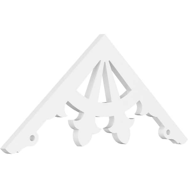 Ekena Millwork 1 in. x 36 in. x 15 in. (10/12) Pitch Riley Gable Pediment Architectural Grade PVC Moulding