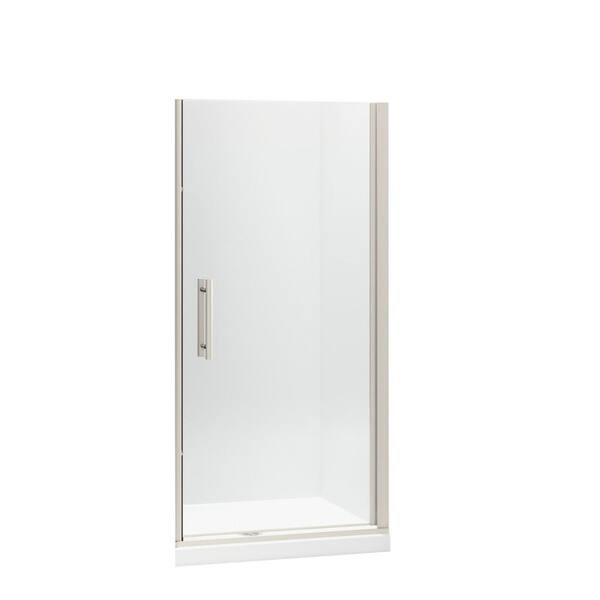 STERLING Finesse Peak 39 in. x 67 in. Frameless Pivot Shower Door in Nickel