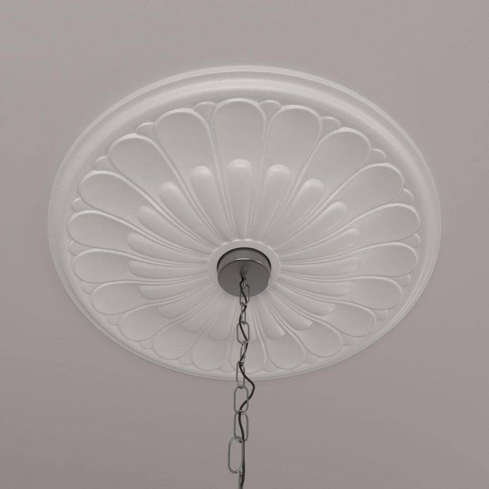 Primed Polyurethane Acanthus Leaf Ceiling Medallion, 20.5"