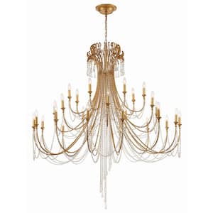 Arcadia 28- -Light Antique Gold Chandelier