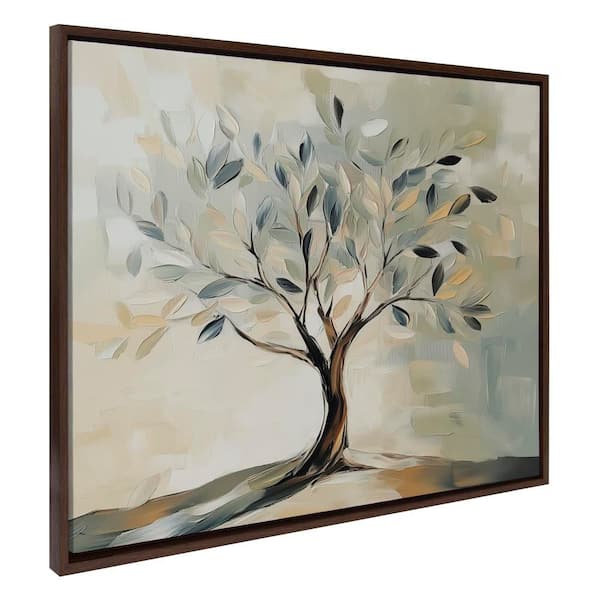 Kate and Laurel Sylvie Olive Tree Abstract Landscape by the Creative Bunch Studio Framed Art Print 32 in. x 42 in.