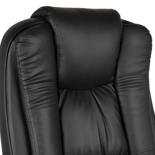 Executive Faux Leather Ergonomic Office Chair Height Adjustable Desk Chair Black Headrest 23 in. L x25 in. Wx45 49 in. H