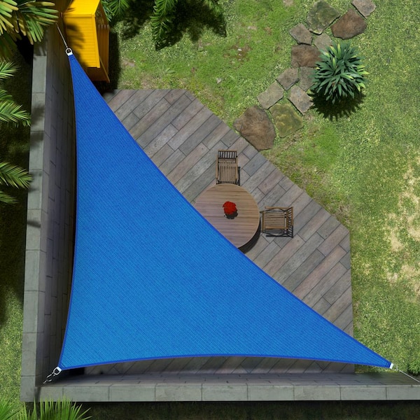 33.9 ft. x 24 ft. x 24 ft. Blue Right Triangle Shade Sail