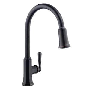 Sentio Single-Handle Pull-Down Sprayer Kitchen Faucet in Bronze