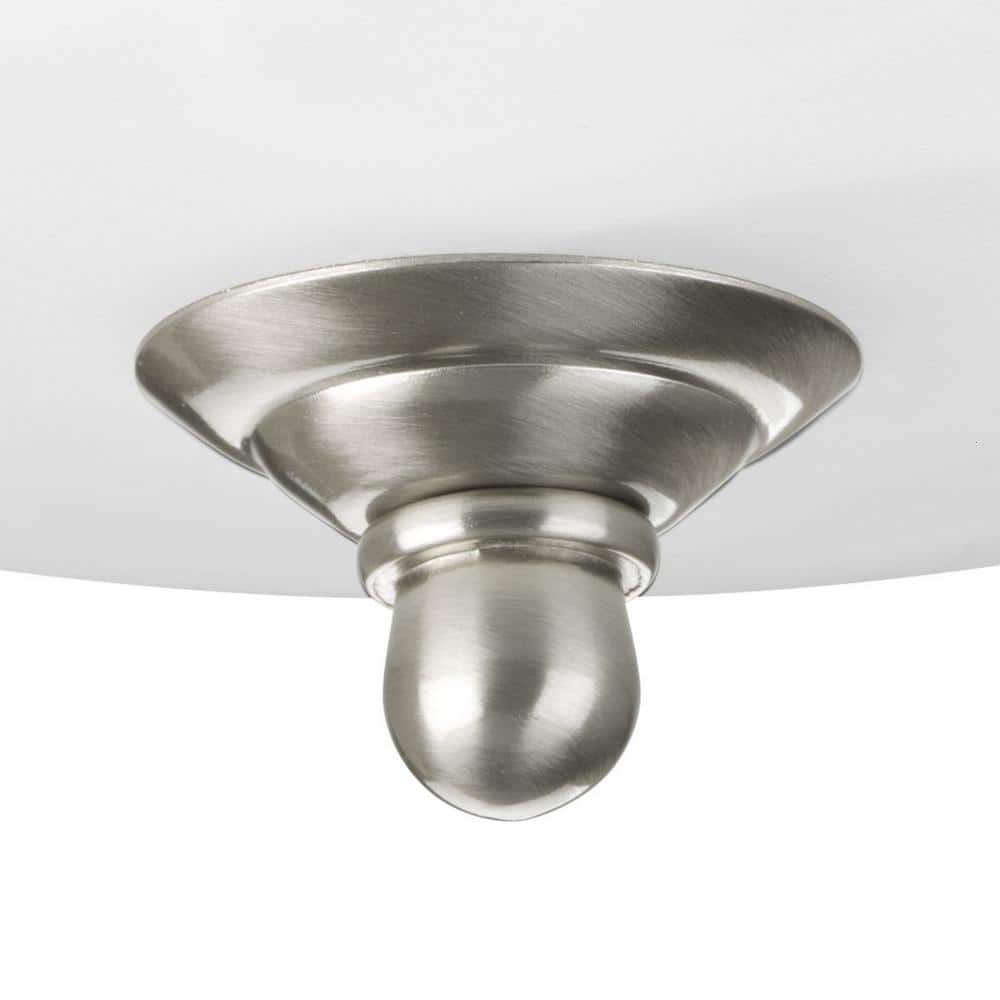 Brushed Nickel 15'' Dome Glass Flush Mount Ceiling Light