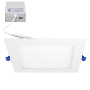6 in. Square Ultra Thin LED Downlight, Slim Recessed Canless Light, IC Rated, 1000 Lumens, 5 CCT Dimmable J-Box Included