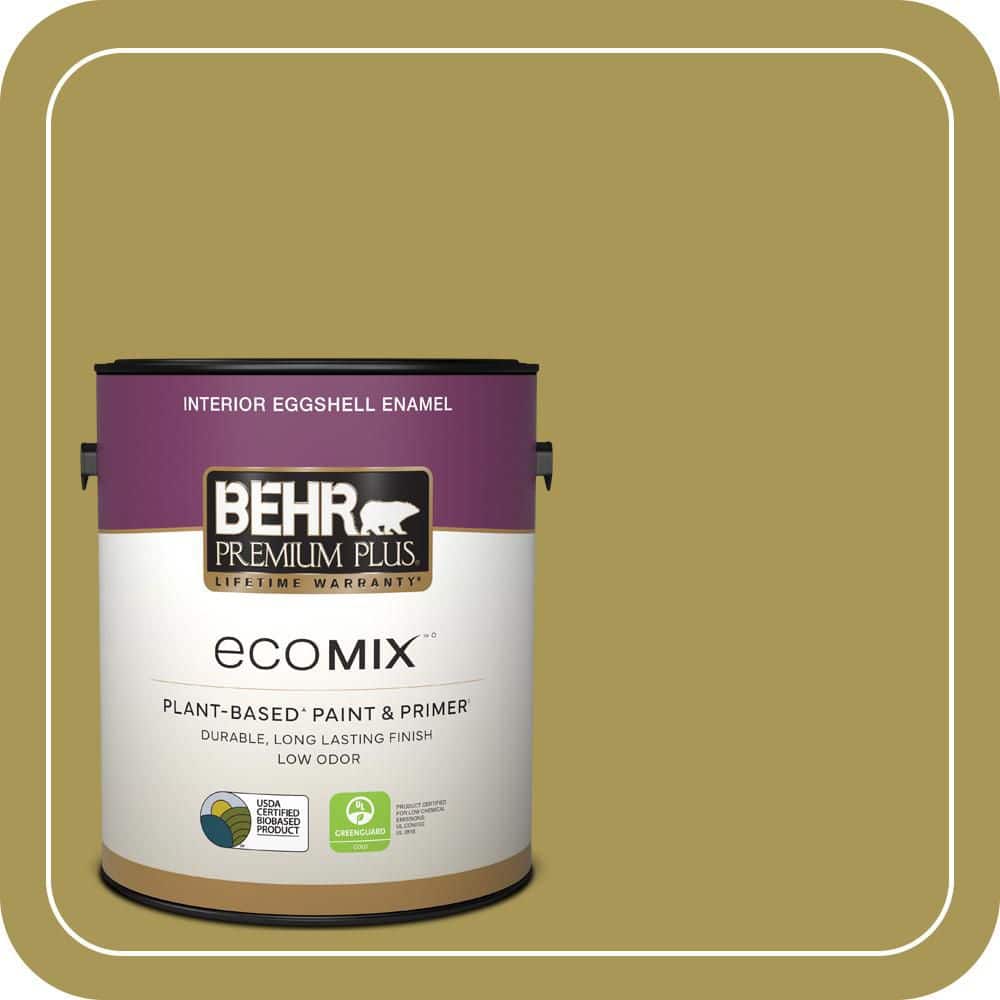 BEHR PREMIUM PLUS 1 gal. #390D-6 Spring Moss Eggshell Enamel EcoMix ...