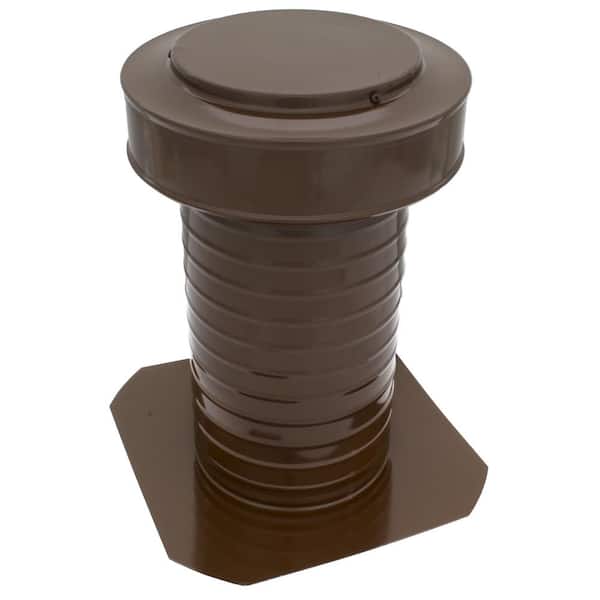  Keepa Vent 7 in. Dia 38 sq. in. NFA Aluminum Finish Static Roof Vent for Flat Roofs with 11 in. High Collar in Brown